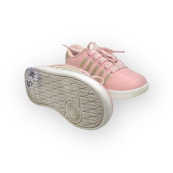 K Swiss ⌘ Gold Glitter Leather Baby Walker Sneakers ⌘ Pastel Pink ⌘ Toddler 6 ⌘ - Picture 11 of 16